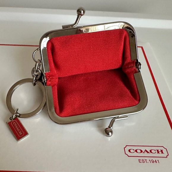 🔴Coach RARE Vintage Ocelot Leopard Calf Hair Fur Kisslock Frame Coin Purse Key - Picture 11 of 14